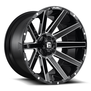 Contra - D615 22x12 -44 | 6 Lug | Gloss Black & Milled