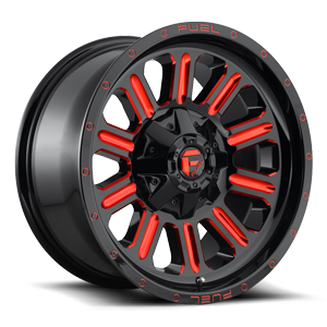 Hardline - D621 18X9 +1 | Gloss Black w/ Candy Red 