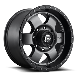 Podium - D619 Matte Gunmetal with Black Bead Ring - 18x9