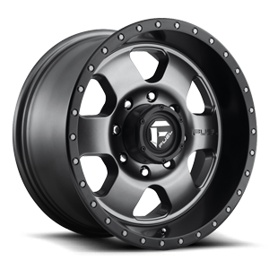 Podium - D619 Matte Gunmetal with Black Bead Ring - 18x9 +1